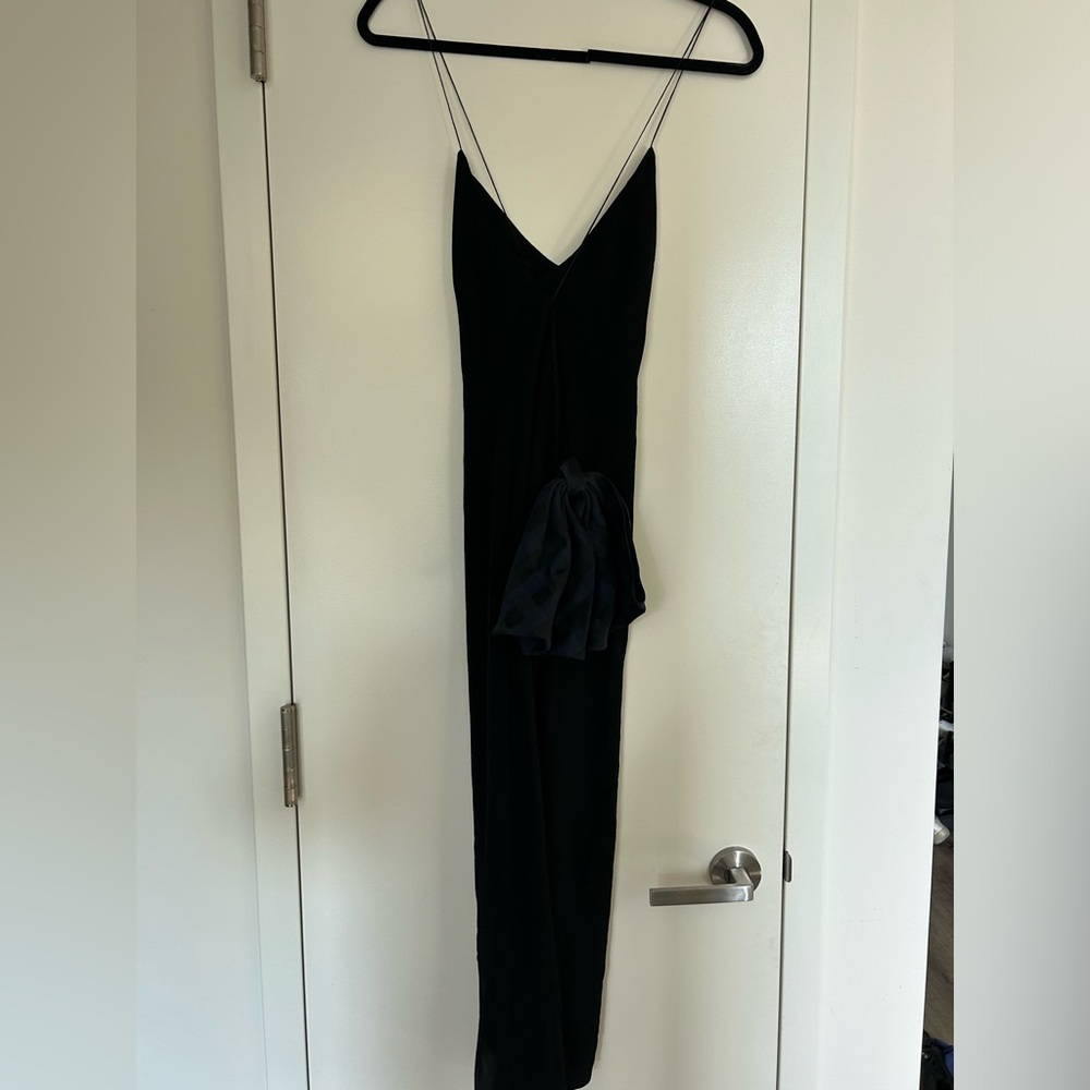 Anna October black strappy dress with beautiful open back and bow